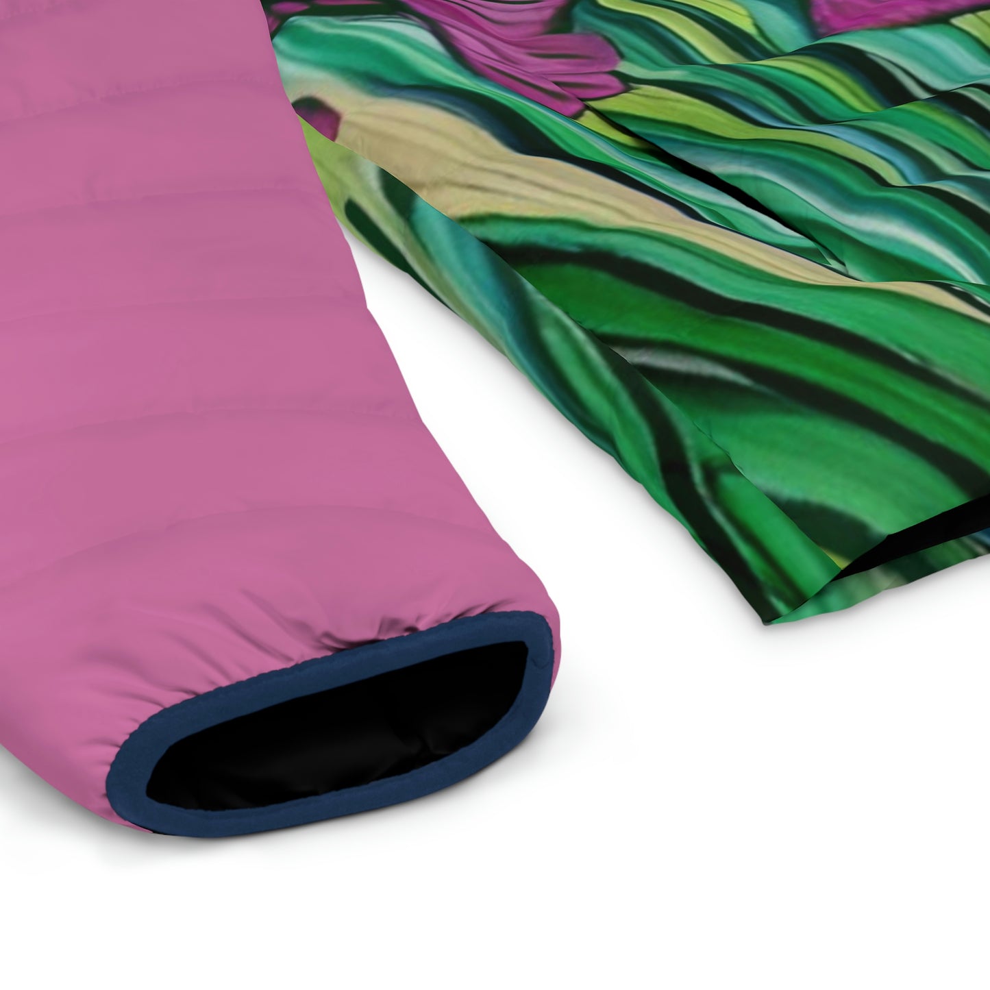 Art of Mari Hoodie, Unisex Puffer, pink iris