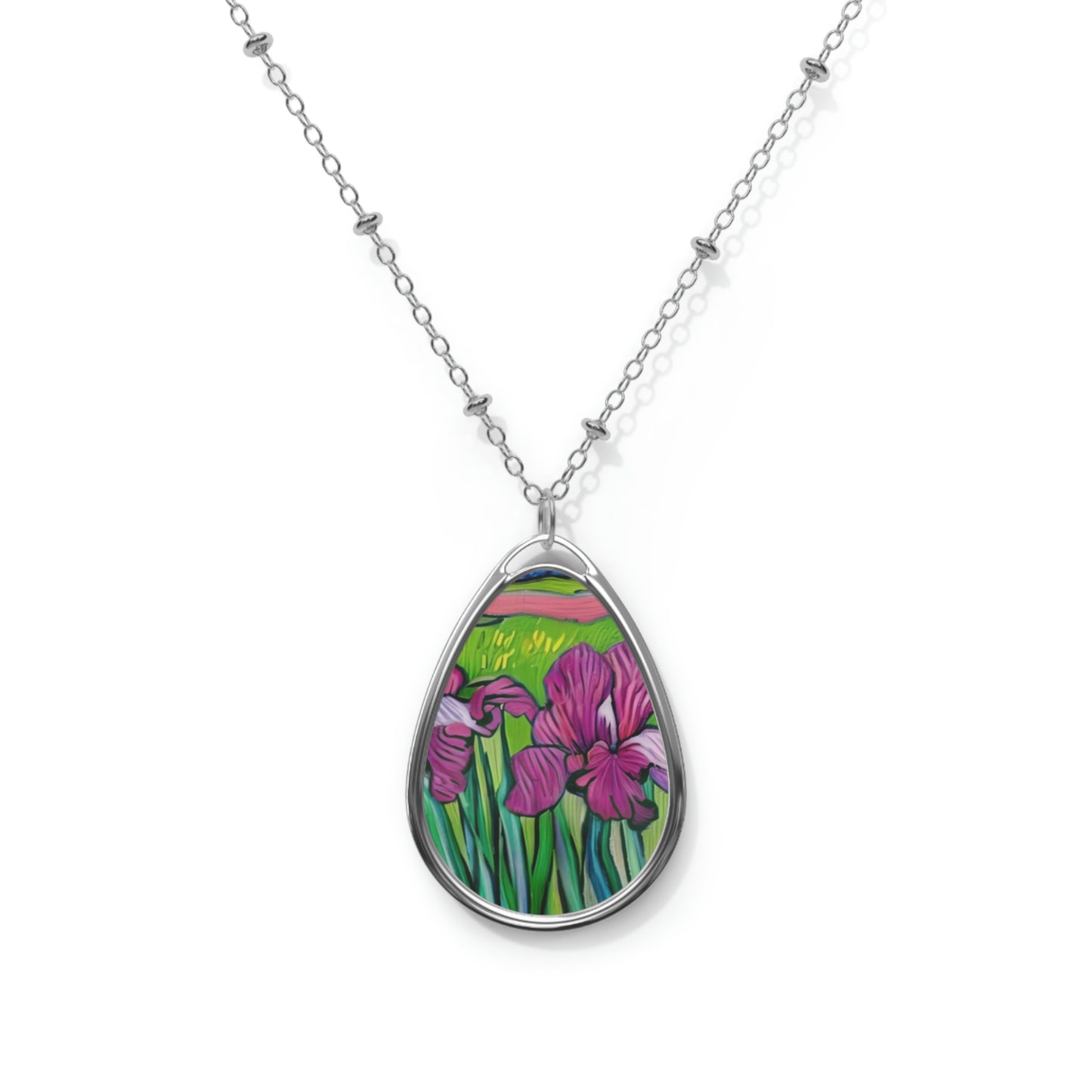 Art of Mari Accessories, Pink Iris Pendant